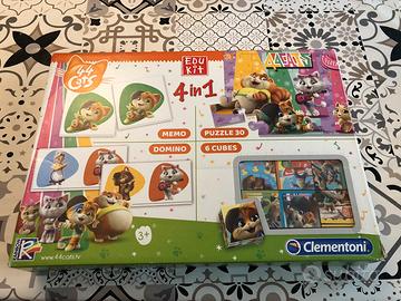 4 in 1 - 44 Gatti: memo, domino, puzzle, cubi