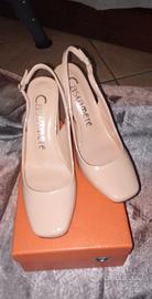 Slingback cipria lucide 
