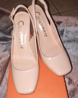 Slingback cipria lucide 