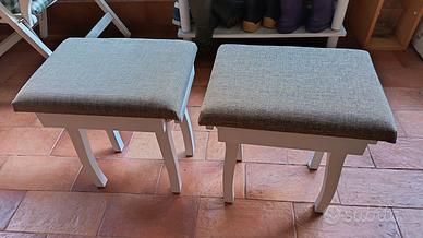 panchetti legno bianco tessuto begie