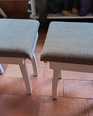 panchetti legno bianco tessuto begie
