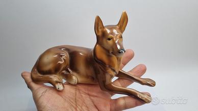 Cane in ceramica pastore tedesco cm 20