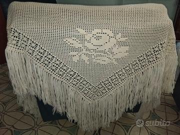 scialle lana uncinetto vintage 