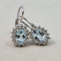 Orecchini in Oro 18kt con Acquamarina e Diamanti