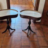 Coppia di  comodini vintage con piano in marmo