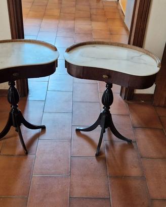Coppia di  comodini vintage con piano in marmo