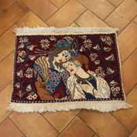 tappeto persiano figurato Gashgai in lana 72x50cm