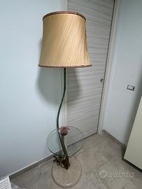 Lampada da terra vintage con base in marmo