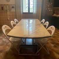 Tavolo da cucina vintage in marmo anni 90