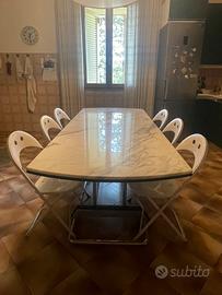 Tavolo da cucina vintage in marmo anni 90