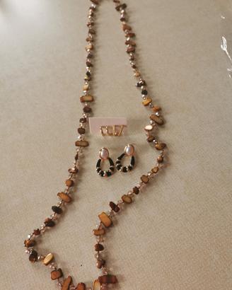 collana 3 paia orecchini 