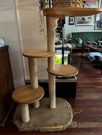 Tiragraffi gatti artigianale in legno