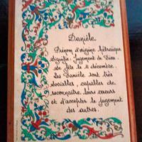 CARTOLINA SU LEGNO CON PRESENTAZIONE NOME DANIELA