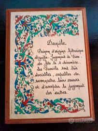 CARTOLINA SU LEGNO CON PRESENTAZIONE NOME DANIELA