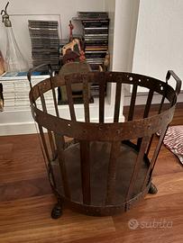 Cesto contenitivo Vintage in ferro battuto con sac