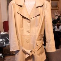 Giacca 3/4 in pelle di vitello pieno fiore