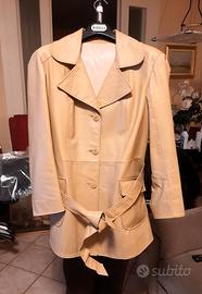 Giacca 3/4 in pelle di vitello pieno fiore