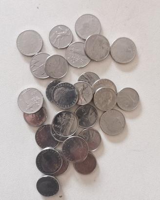 29 monete da 100 e 50 lire piccole pre euro