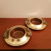 Set di 2 piccoli bracieri in ottone