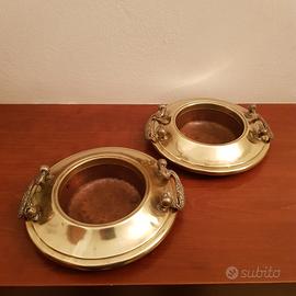 Set di 2 piccoli bracieri in ottone