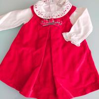 IANA Baby abitino rosso neonata n. 3 pezzi
