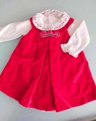 IANA Baby abitino rosso neonata n. 3 pezzi