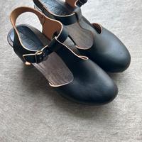 Zoccolo legno e pelle