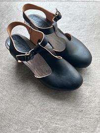 Zoccolo legno e pelle