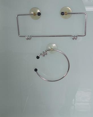 Due porta asciugamani bagno con ventose