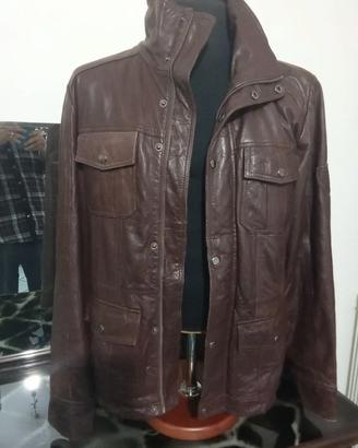 Giacca di pelle marrone tg 54