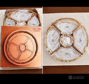 Antipastiera con finiture oro zecchino Daunia