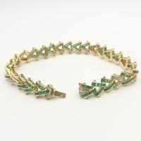 Bracciale oro18 kt smeraldi diamanti naturali