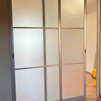 Porta scorrevole due ante vetro