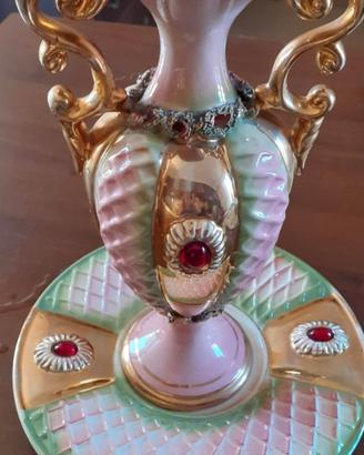 Vaso vintage con piatto porcellana C.A.L. Lucca. M