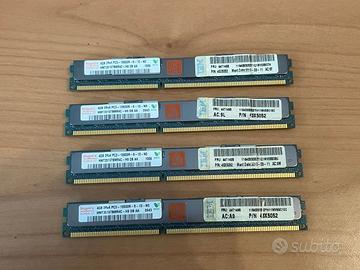 4 Moduli RAM Server 4Gb 2Rx4 PC3 10600R ECC (16Gb)