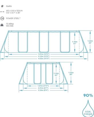 Piscina Bestway 412x201x122cm