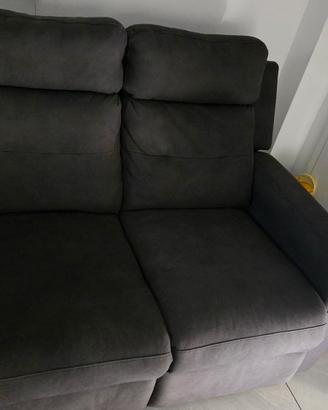 Divano 2 posti recliner elettrico antracite Milos