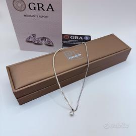 Collana punto luce  Moissanite 1 carato