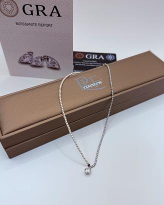 Collana punto luce  Moissanite 1 carato