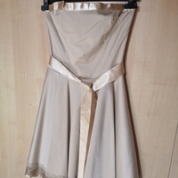 Abito vestito cerimonia beige indossato 1 volta