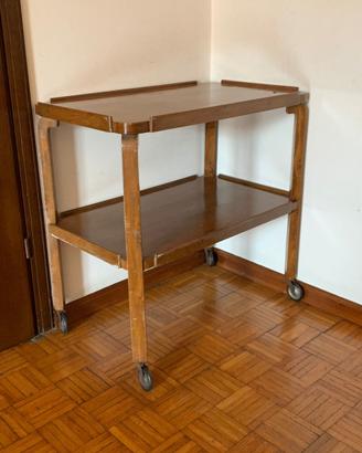 Tavolo - Carrello portavivande in legno con ruote