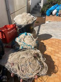 Reti da pesca per seppie tremaglio usate