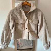 Giacca Teddy corta donna taglia S crema