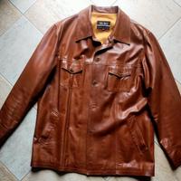 GIUBBOTTO IN PELLE COLORE COGNAC TAGLIA 54