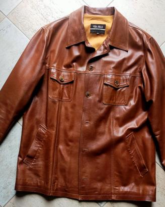 GIUBBOTTO IN PELLE COLORE COGNAC TAGLIA 54