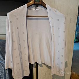coprispalle grigio/lilla con ricami argento