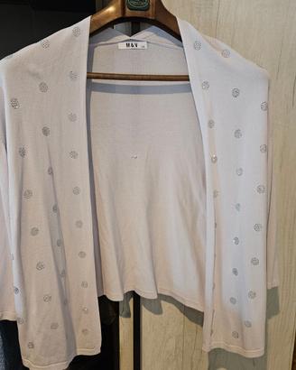 coprispalle grigio/lilla con ricami argento