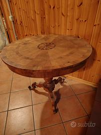 tavolo antico in radica 