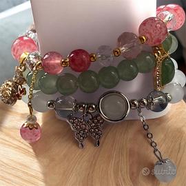 Braccialetti  con perle e charm stle boho chic