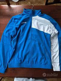 Errea Zip felpa tuta giubbino azzurro bianco sport